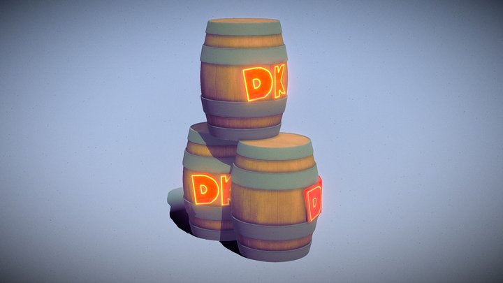 Donkey Kong Barrel. 3D Model
