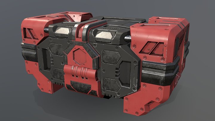 Sci-Fi Loot box 3D Model