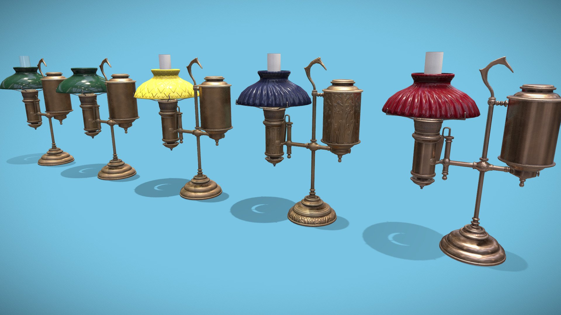 1800s Kerosene Student Lamps