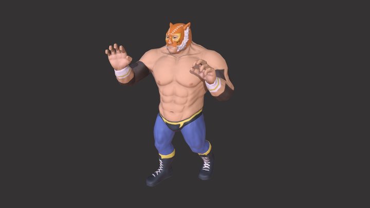 Tiger Mask Luchador 3D Model