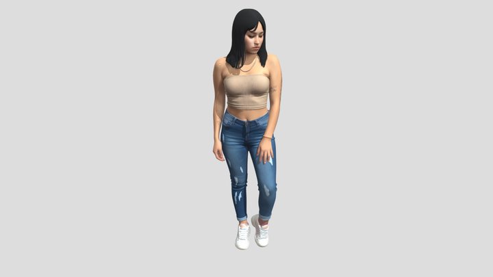 Casual Denim Portrait – Kostenloses 3D-Modell STL