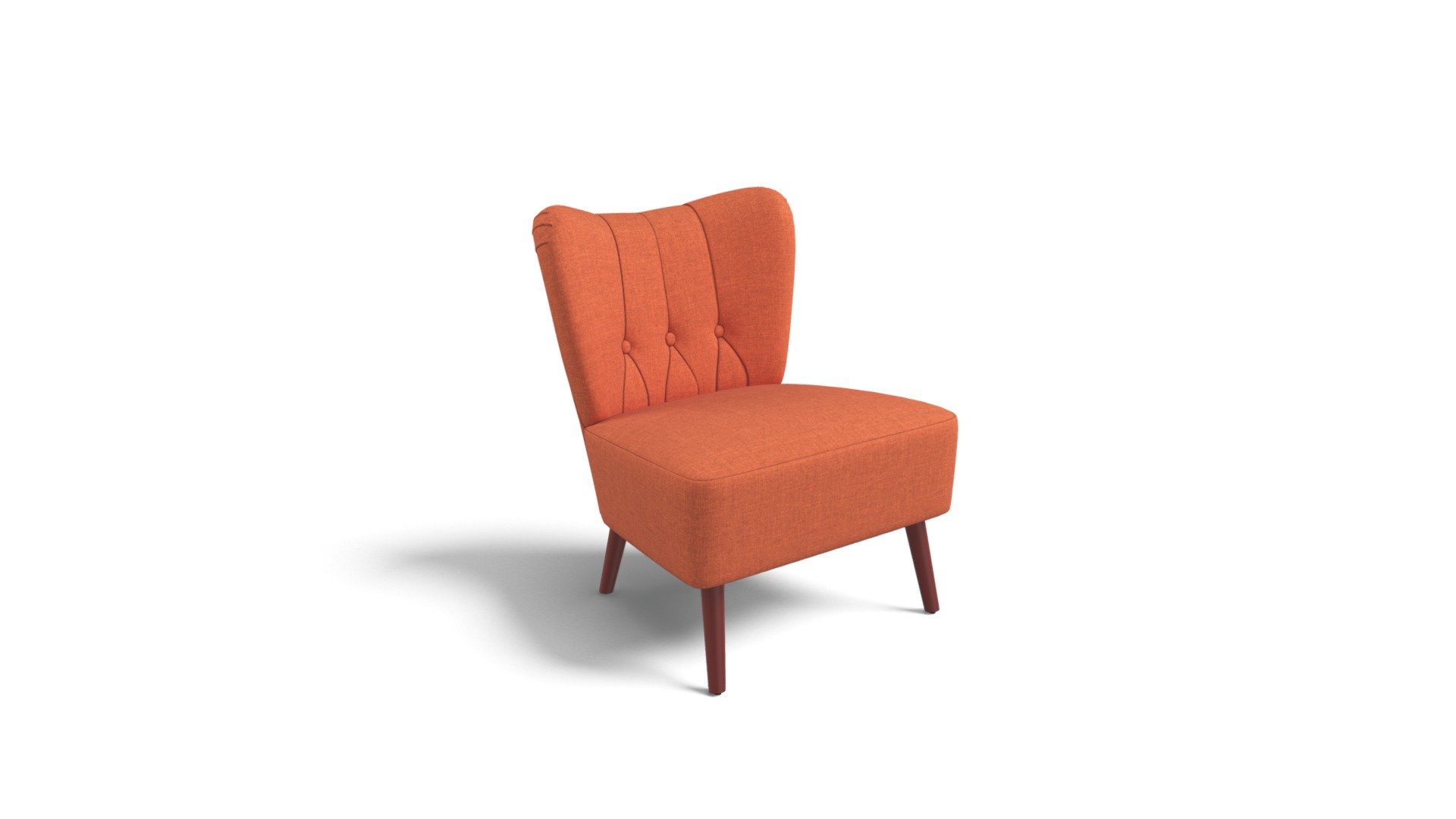 Charley Accent Chair,Retro Orange with Dark Legs