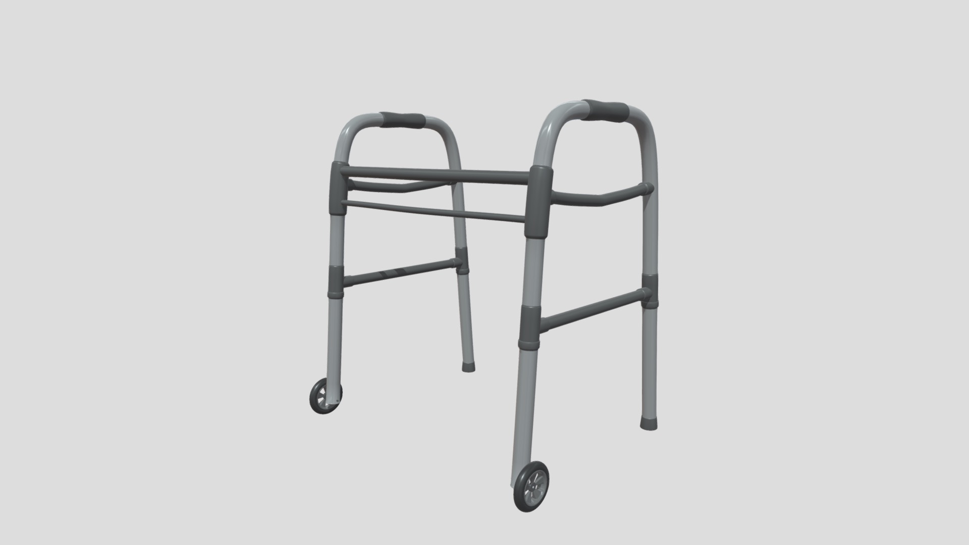 3D model Wheeled Walker - This is a 3D model of the Wheeled Walker. The 3D model is about a metal shopping cart.