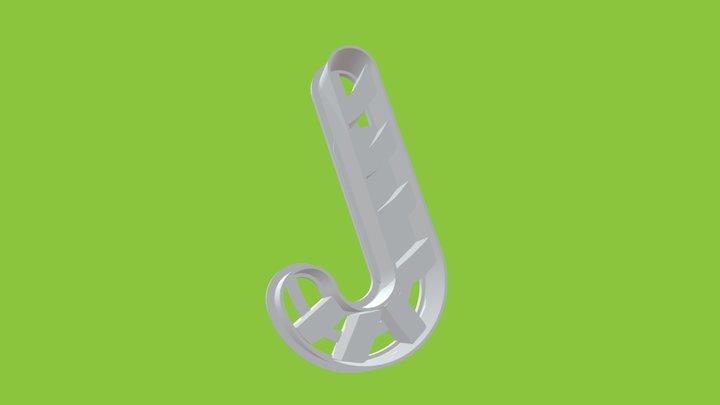 Candy Cane Cookie Cutter 3D Model