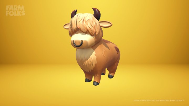 Animal@Bull_Idle_grass 3D Model
