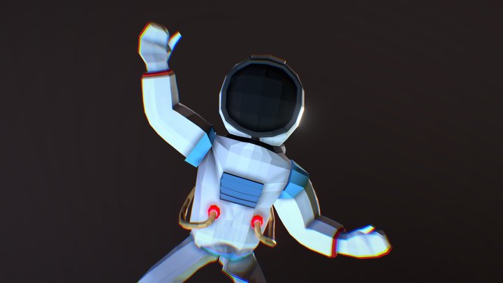 Low-poly Falling Astronaut - 3December – Free 3D Model STL