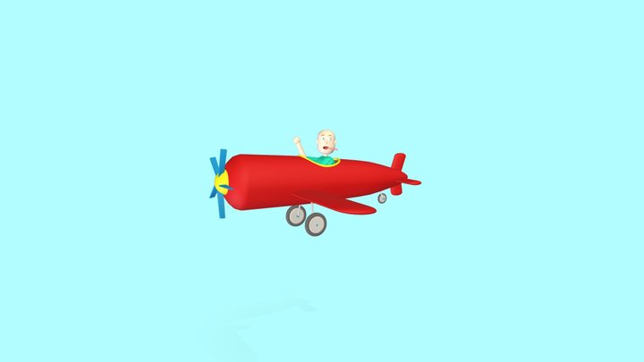 Cartoon airplane 3D Model