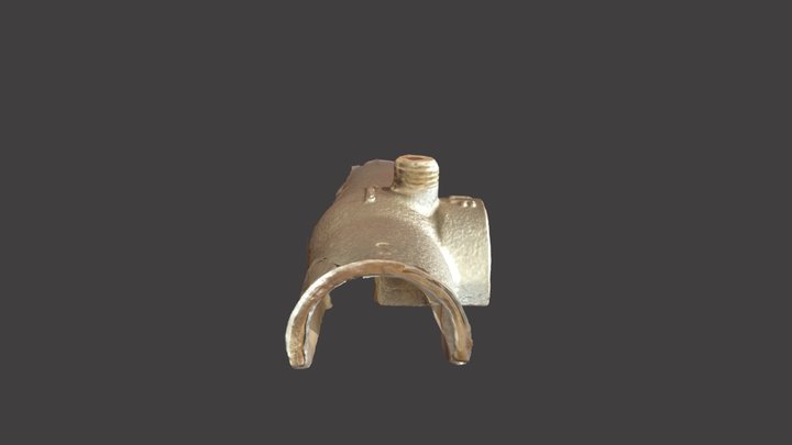 Cross Sectioned Brass Ball Valve Body 3D Model