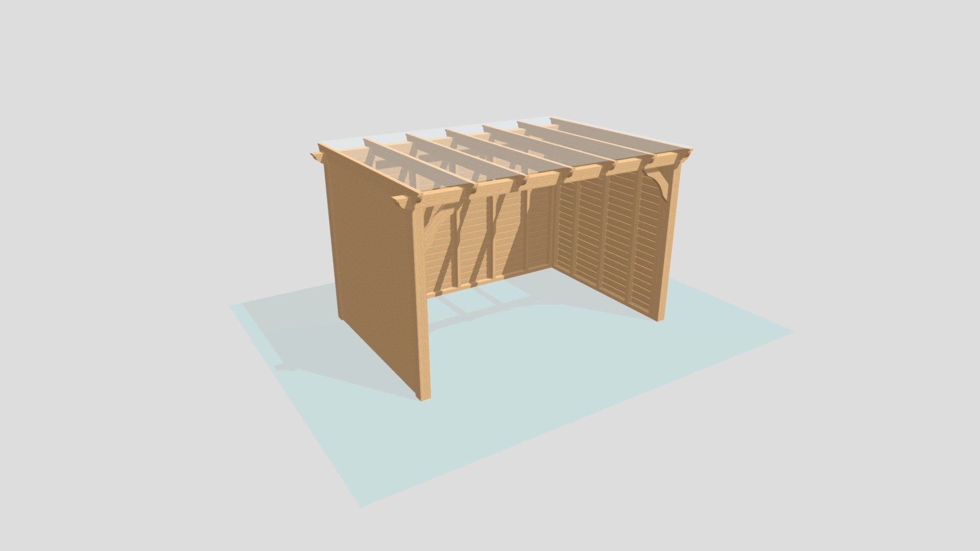 2.4m x 3.6m Pergola (3 sides closed)