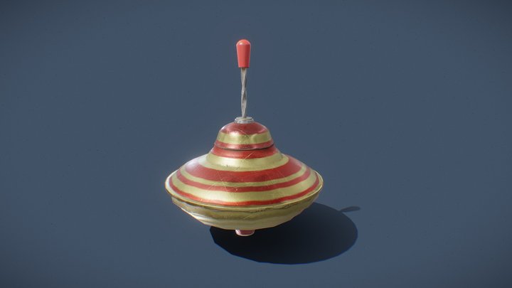 Vintage Spinning Top Toy (Game Ready / Low Poly)