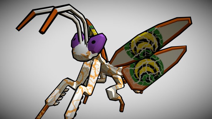 Praying Mantis Low-poly 3D model 3D Model