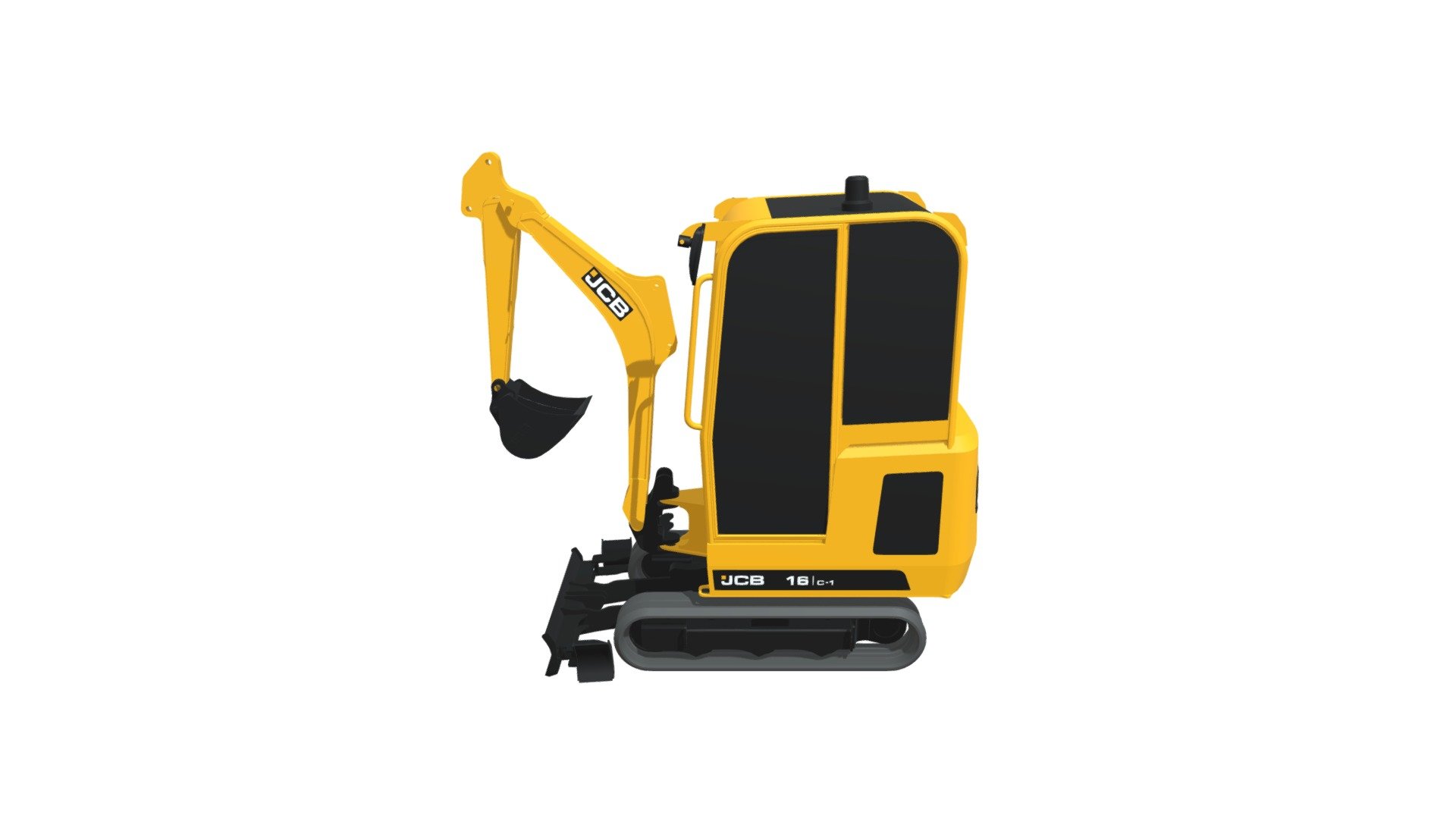 JCB 16C-1 Compact Excavator — Sketchfab embed 3D viewer