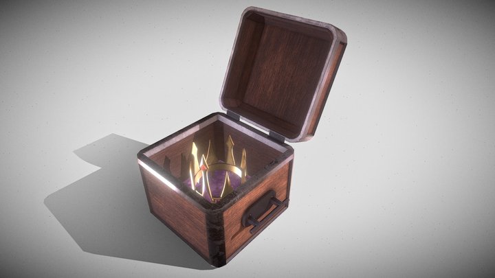 A crown and crate 3D Model