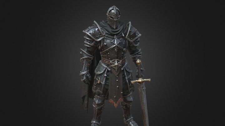 Fallen Paladin in Corrupted Black Plate Armor