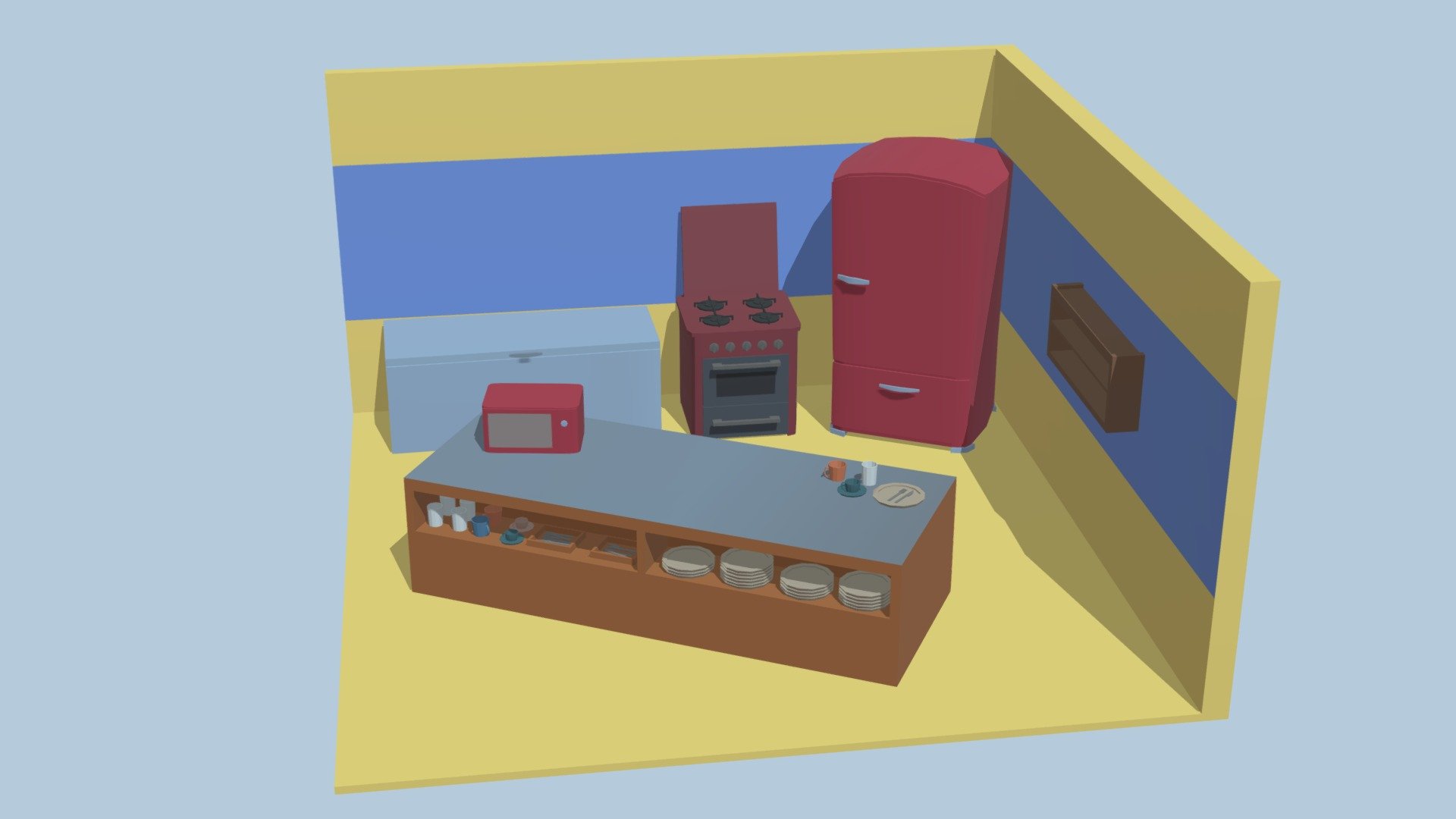 Conjunto Cozinha Lowpoly