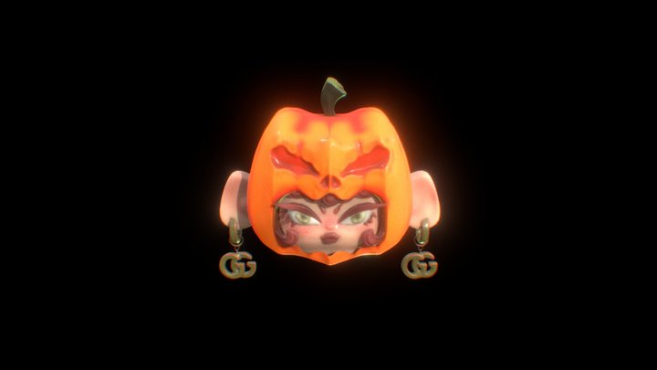 Pumpkin Keychain Toy 3D Model