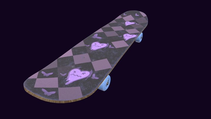 Skateboard chick concept 3D Model