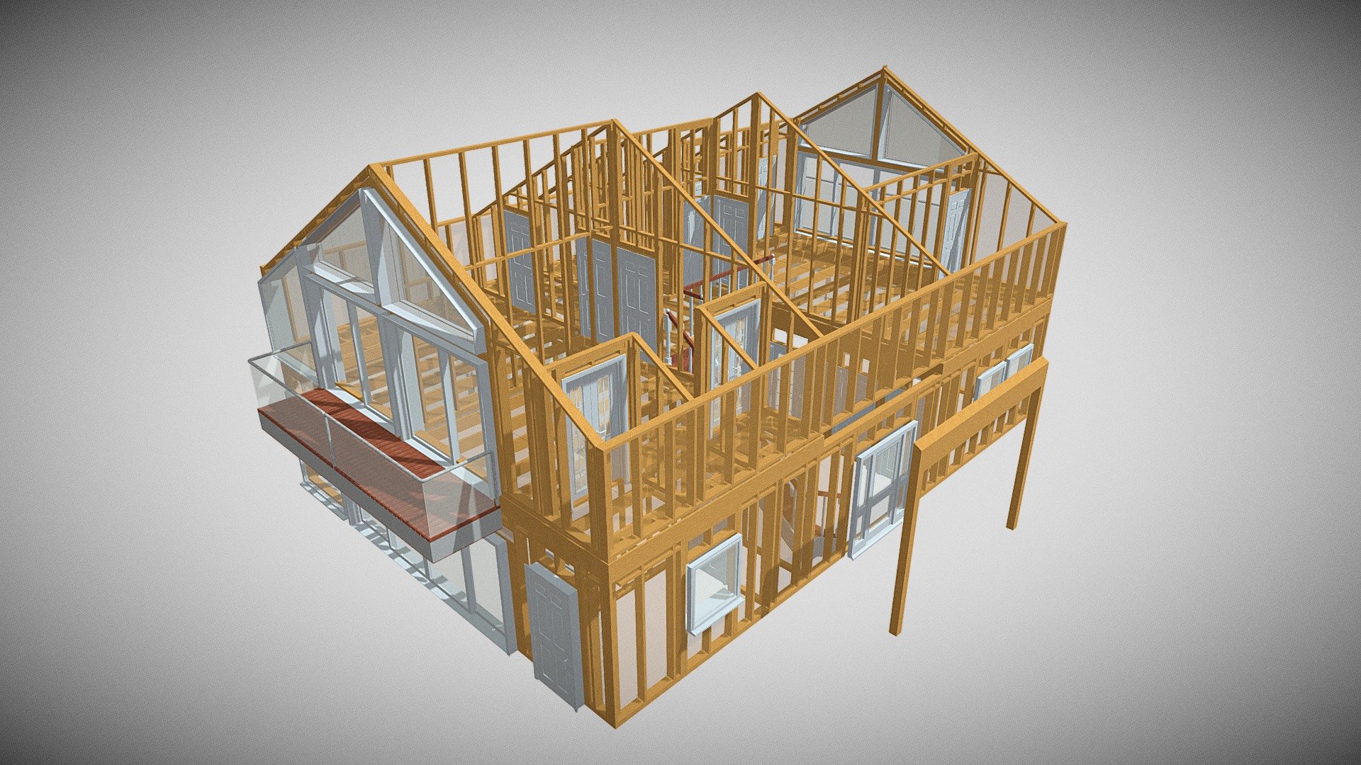 House Framing Only - Download Free 3D Model By Andrew.baker-kean ...