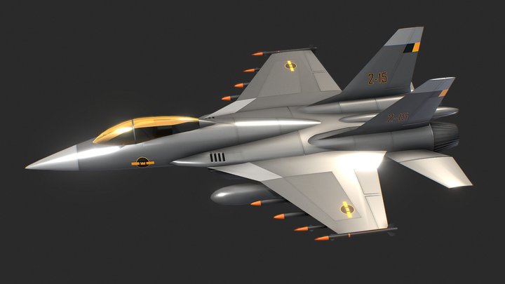 sukhoi su-27 flanker 3D Model in Fighter 3DExport