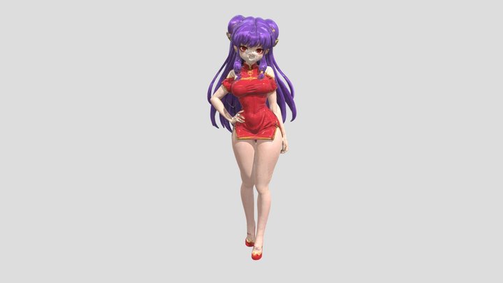 Purple-Haired Confidence 3D Model