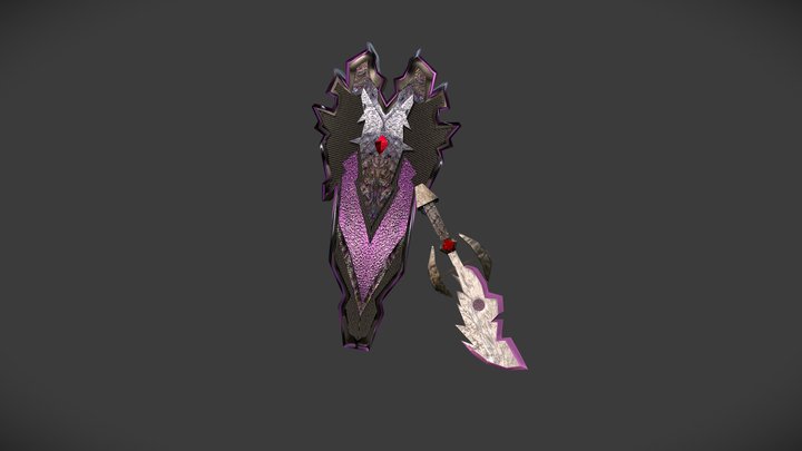 Chaos Long Shield And Dagger set 3D Model