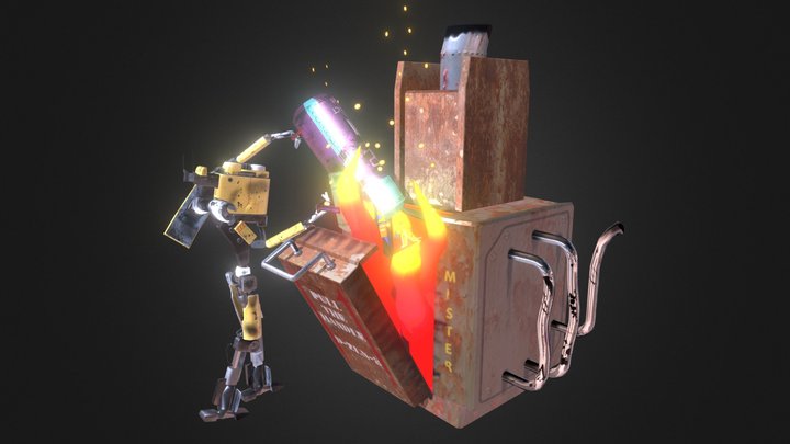 Cleaning the stuffs. 3D Model