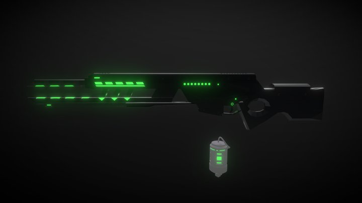 Murder Drones Railgun 3D Model