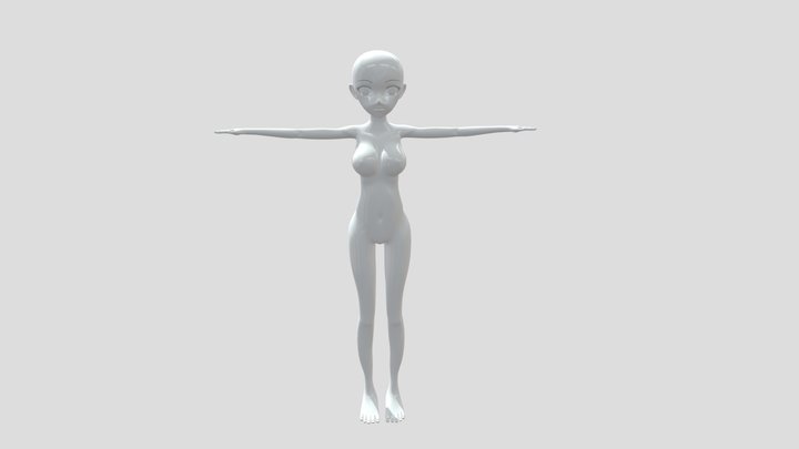 Anime girl Bace mesh Free 3D Model