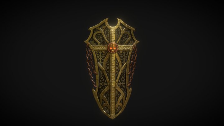 Fantasy Tower Shield 3D Model