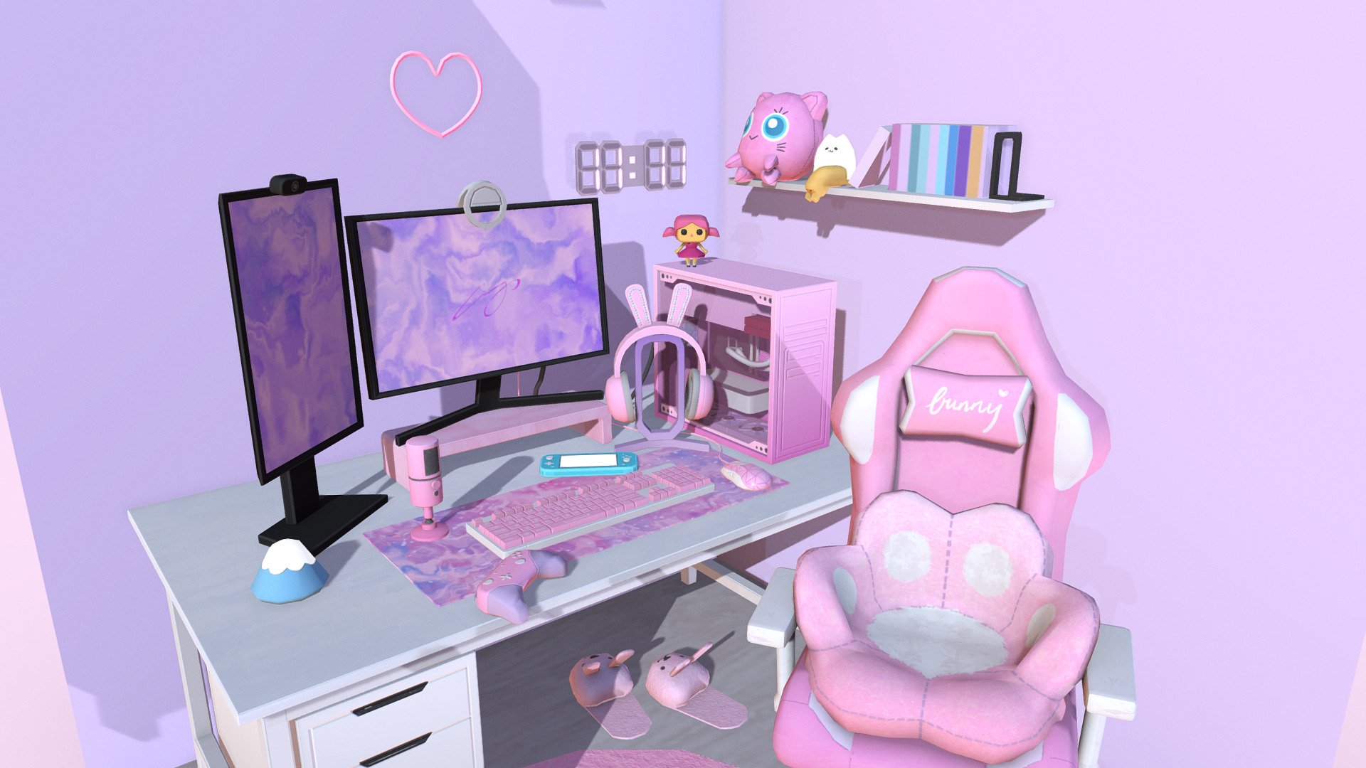 Pink Gaming Setup - 3D model by carysgooi [df4ad07] - Sketchfab