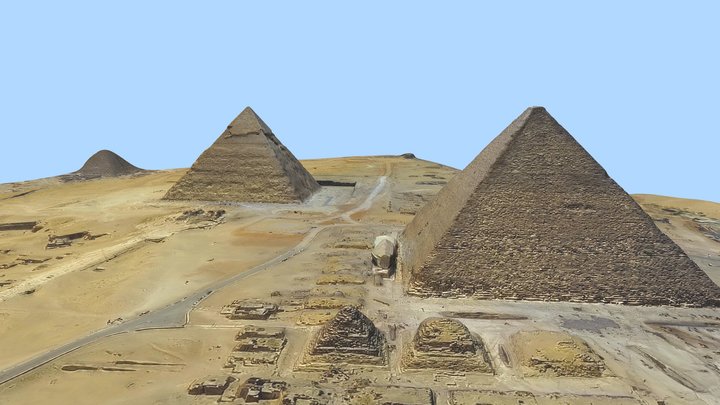 Egyptian pyramids, Giza, Cairo-Egypt إهرامات مصر 3D Model