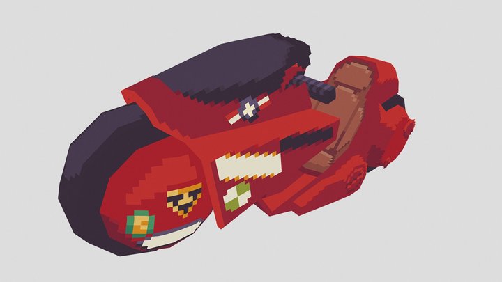 AKIRA- Kaneda's Motorcycle [Low Poly Pixel Art] 3D Model