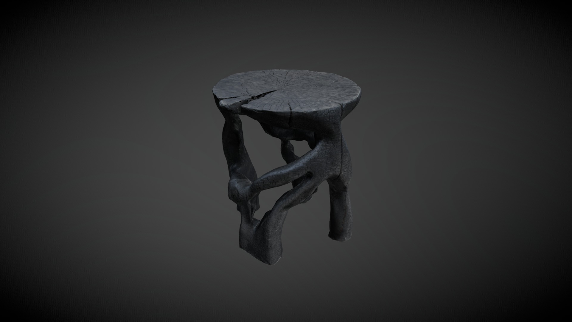 3D model Unique Wooden Tabouret Chair - This is a 3D model of the Unique Wooden Tabouret Chair. The 3D model is about a grey metal object.