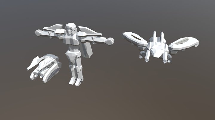 Robot Plane Tank 3D Model