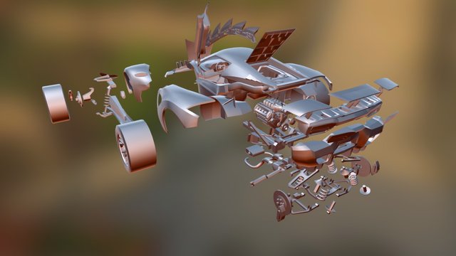 Carmageddon Max Damage: Hawk Exploded 3D Model