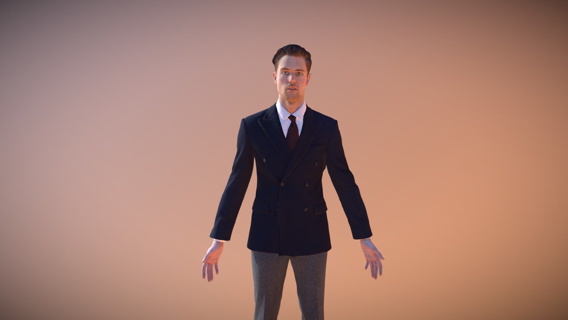 Animated Elegant Business Man - A-pose - Vince
