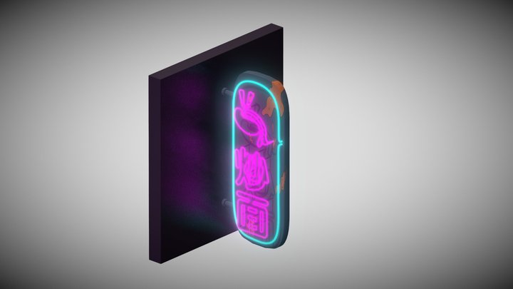 Cyberpunk Sign 3D Model