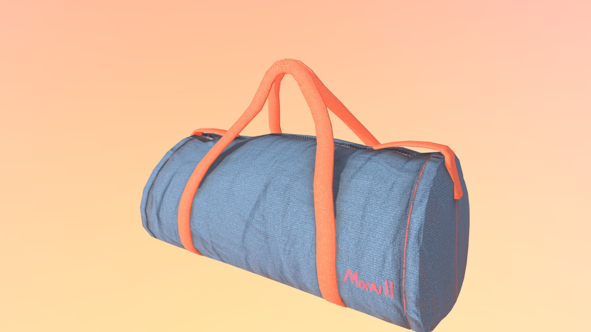 3D model Bag - This is a 3D model of the Bag. The 3D model is about a blue and orange bag.
