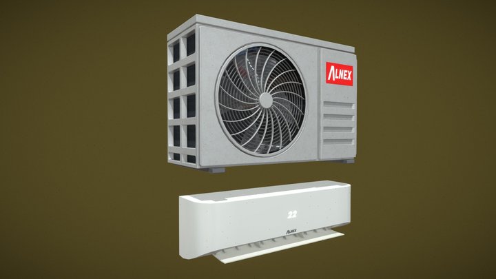 3D Air Conditioner AC - Mid Poly