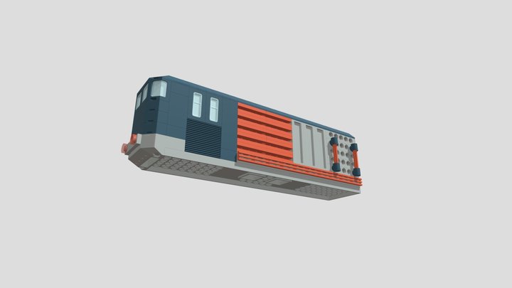 locomotive  on base with 28 tab base no wheels 3D Model