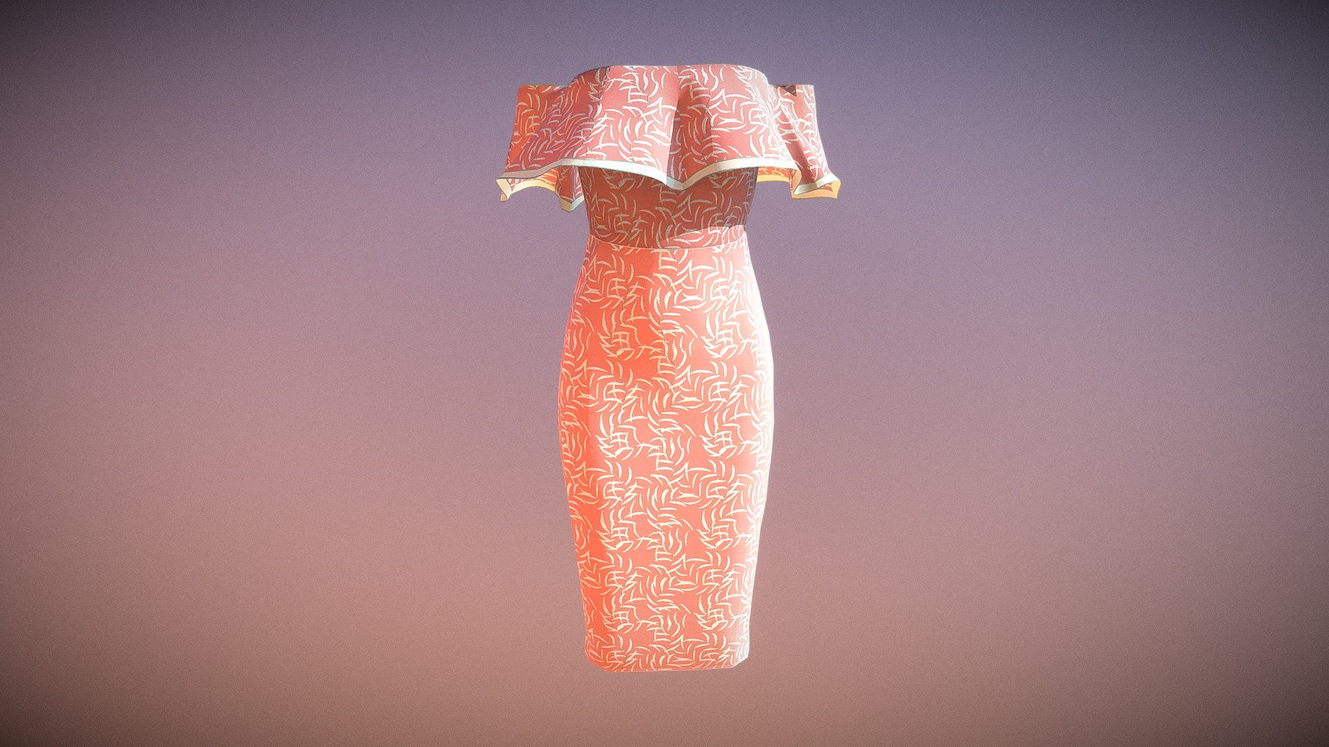 Tea Length Dress - 3D model by Sumeet Arora (@ls.rightbrain) [df5c008 ...