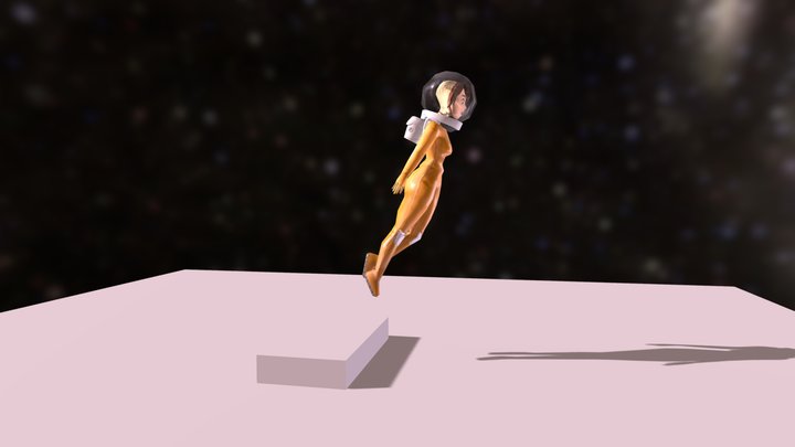 Low Poly Animated Space Girl 3D Model