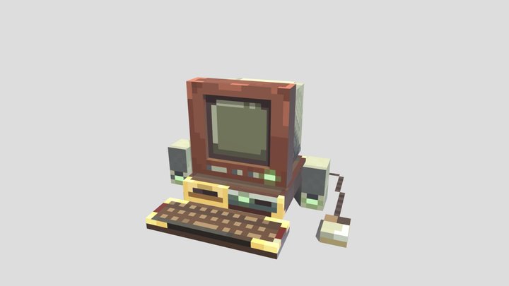 Retro Old Computer 3D Model