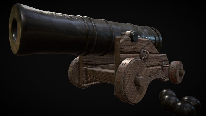 18th Century Cannon 3D Model