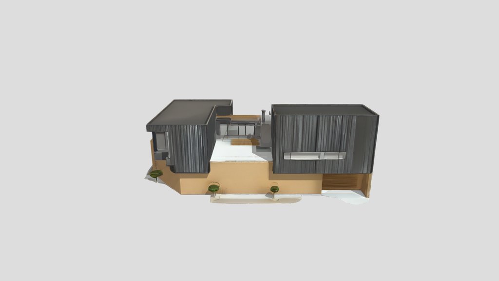 Modern  Corner House - Brick & Metal Mix