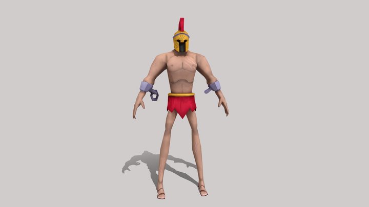 Lowpoly Spartan Character 3D Model