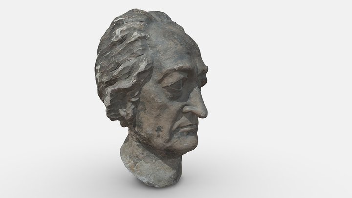 Goethe Gips Ca60cm Höhe Textur 3D Model