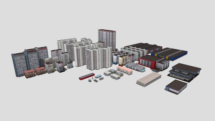 Buildings from Trainz Simulator 2012 3D Model