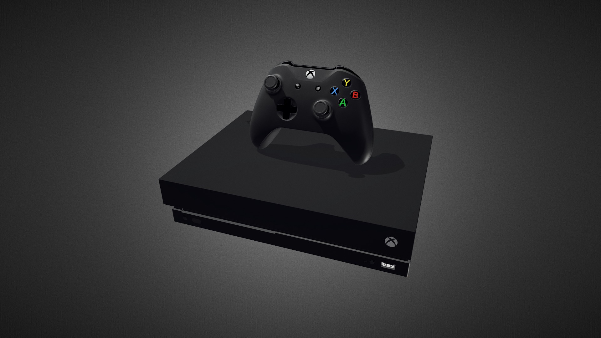 3D model Xbox One X for Element 3D - This is a 3D model of the Xbox One X for Element 3D. The 3D model is about a black video game controller.