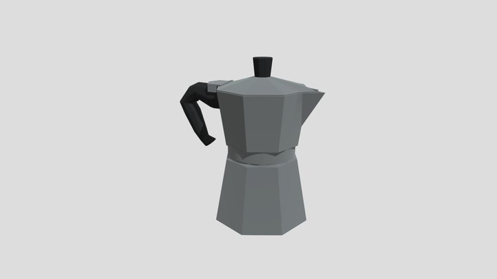 Moka Pot GROSCHE Milano Stovetop Espresso Maker White 3D model